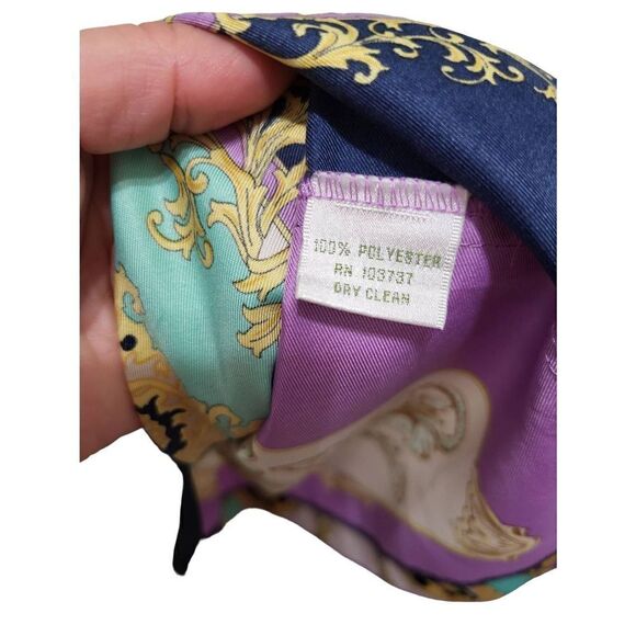 Donna Morgan‎ multi-colored dress with sheer neck and sleeves - Picture 3 of 6